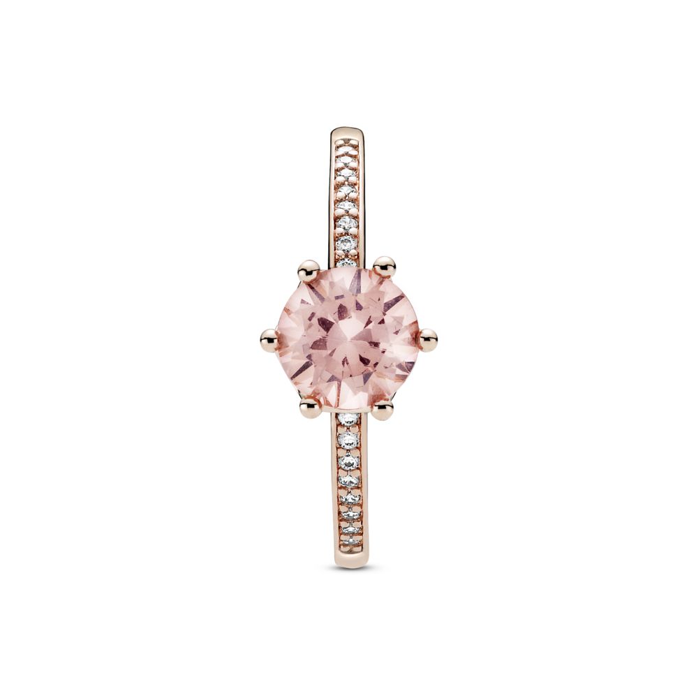 pink sparkling solitaire ring pandora