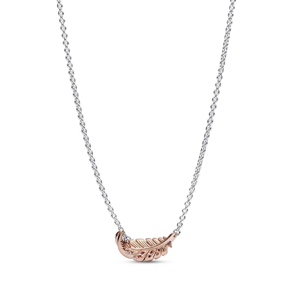 Rose gold outlet feather pendant