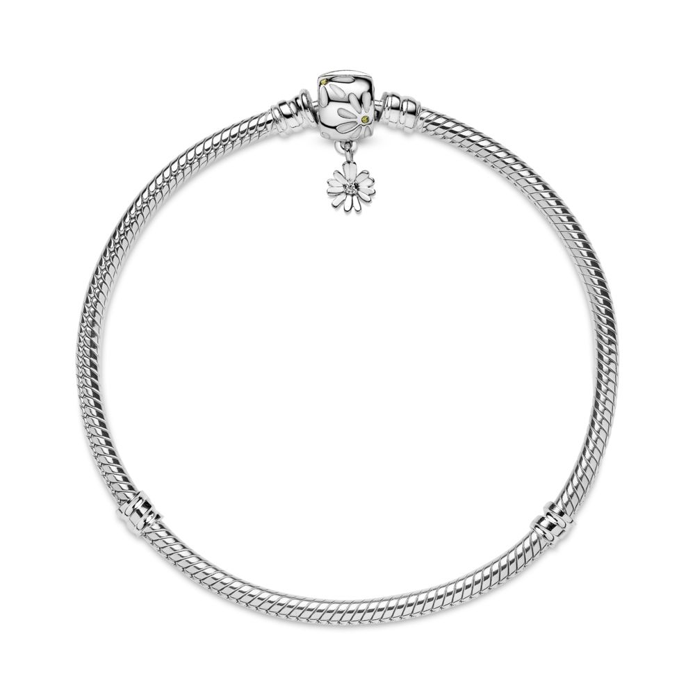 Pandora Moments Flower Clasp store Bracelet with Three Charms