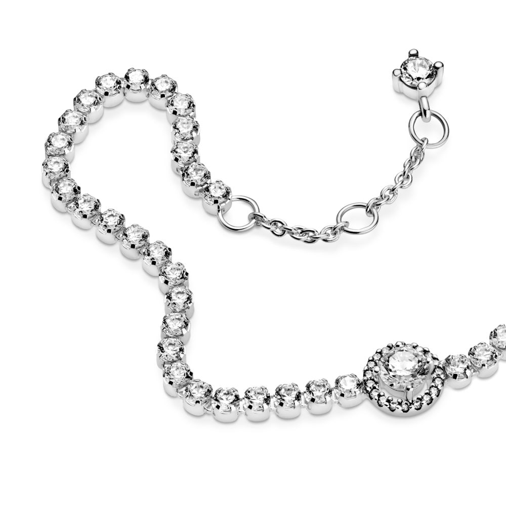 Sparkling Halo Tennis Bracelet | PANDORA