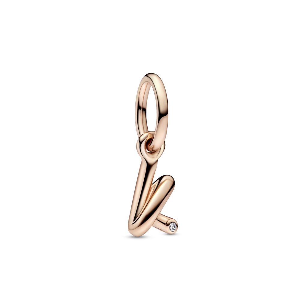 Charm,pink gold 14 k w/ store CZ beautiful