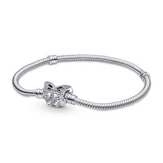 PANDORA Heart Clasp Snake Chain Bracelet - Two-Tone Charm Bracelet for  Women - Compatible Moments Charms - Features Shine & Sterling Silver - Gift  for