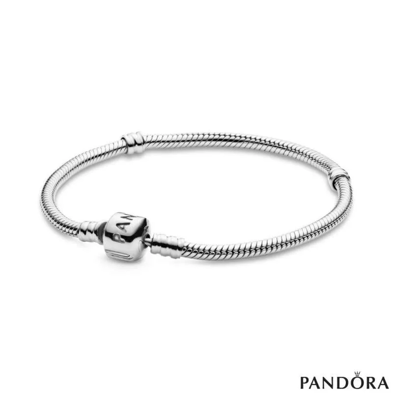Pandora Moments Barrel Clasp Snake Chain Bracelet | PANDORA