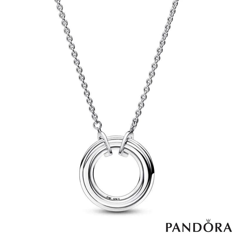 Pandora Signature Two tone Logo & Pavé Necklace 