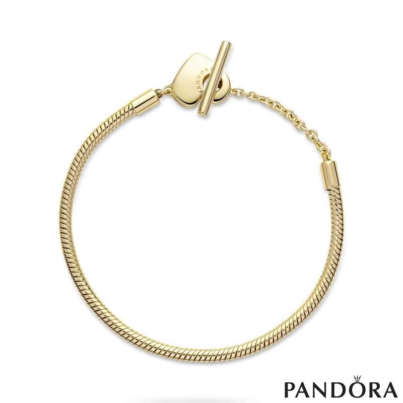 Pandora 14K Gold Snap Clasp and Sterling Silver Bracelet