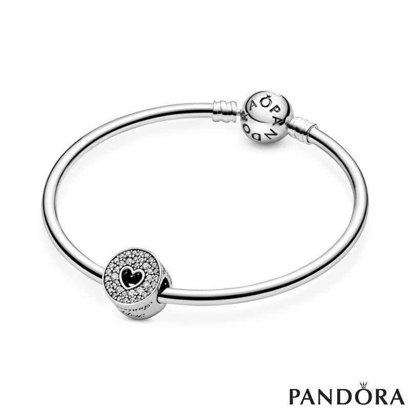 Pandora Moments Family Tree Heart Clasp Snake Chain Bracelet - Compatible  Moments Charms - Sterling Silver, Cubic Zirconia & Black Enamel Charm
